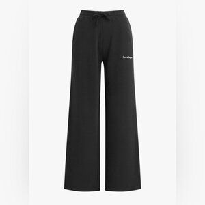 Favorite Daughter Black Pull On Wide Leg 100% Cotton Sweatpants - Size Medium